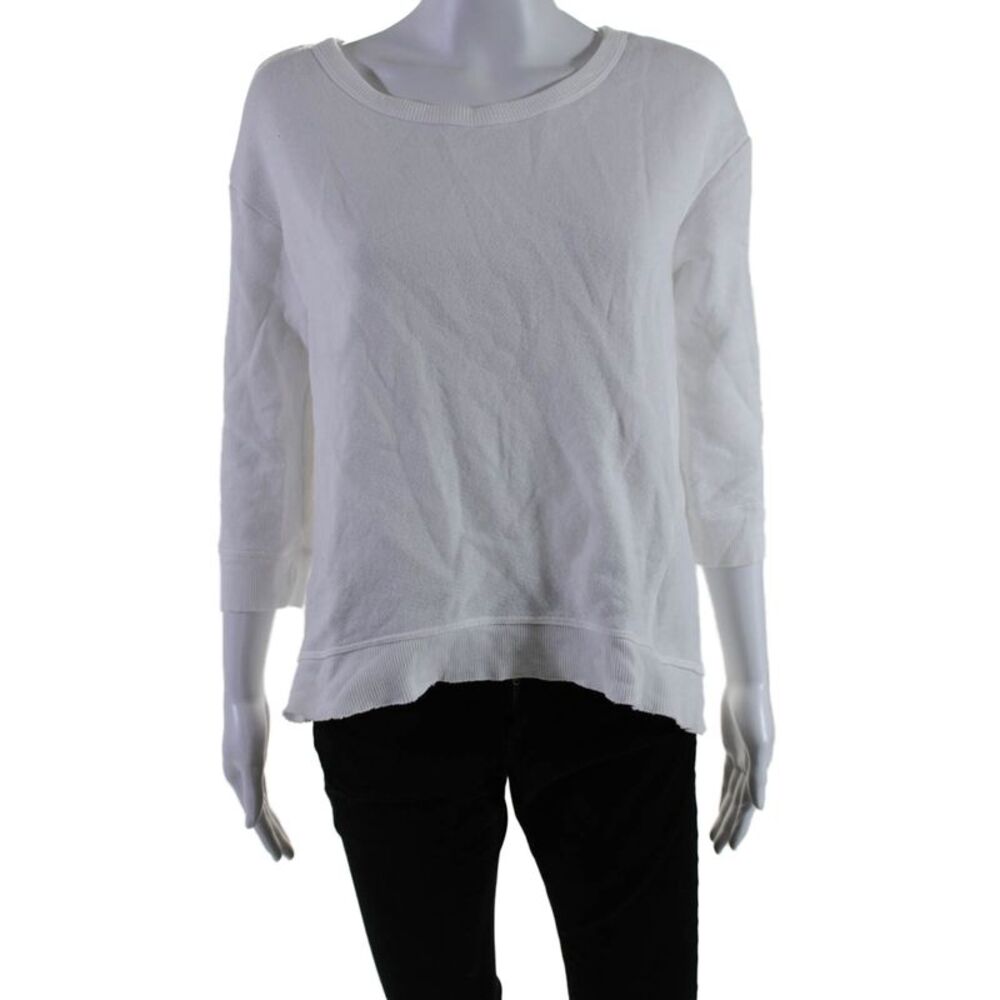 W by Wilt Womens White Crew Neck Long Sleeve Pullover Sweater Top Size S